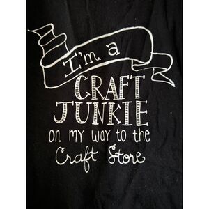 Craft Lover Short Sleeve Shirt 2XL Black with White Writing Graphic Shirt